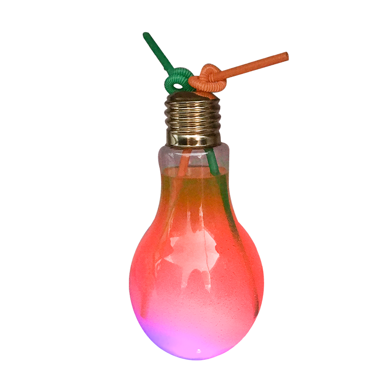 Garrafa de chá de leite com lâmpada LED vermelha relâmpago