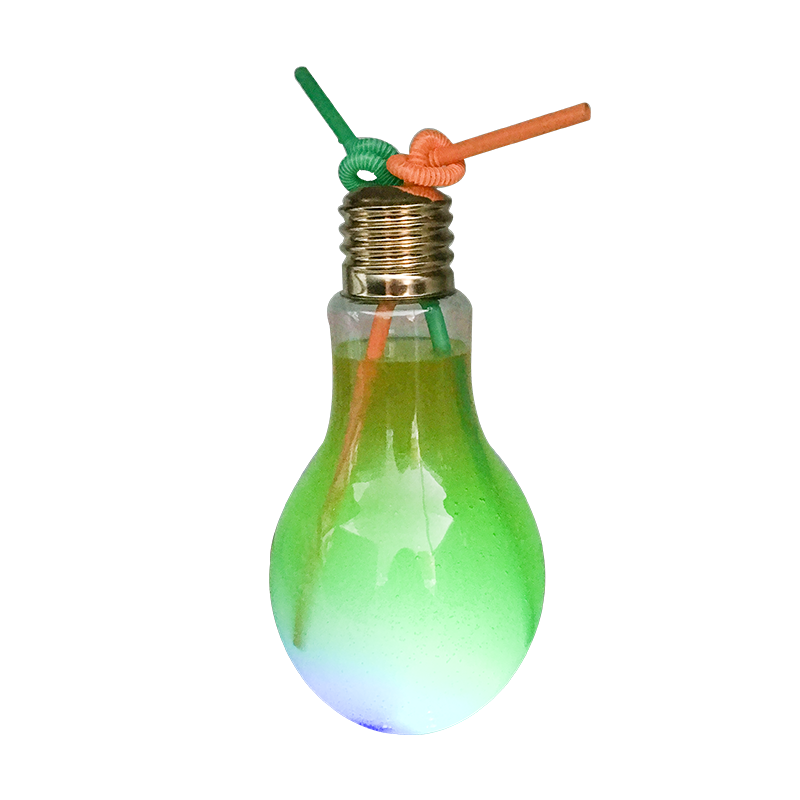 Garrafa de chá de leite com lâmpada LED vermelha relâmpago
